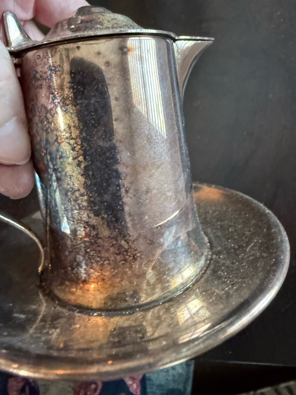 Vintage Silver Creamer Saucer - Silver - Picture 4 of 7
